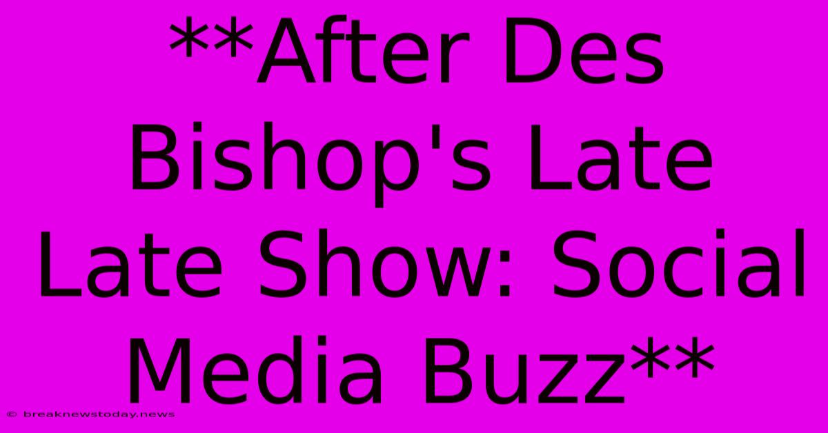 **After Des Bishop's Late Late Show: Social Media Buzz**