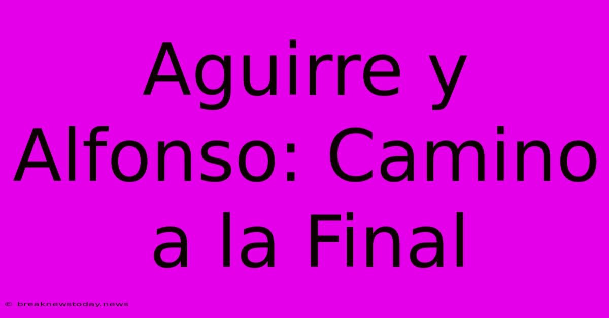 Aguirre Y Alfonso: Camino A La Final 