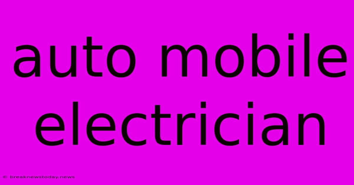 Auto Mobile Electrician