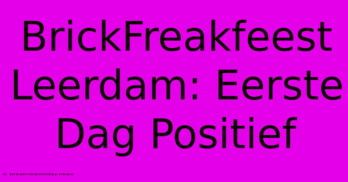 BrickFreakfeest Leerdam: Eerste Dag Positief