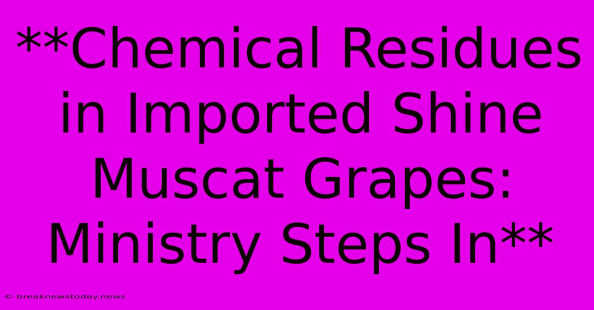 **Chemical Residues In Imported Shine Muscat Grapes: Ministry Steps In**