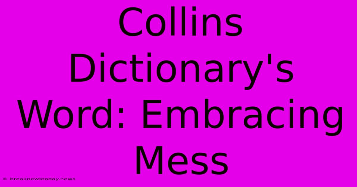 Collins Dictionary's Word: Embracing Mess