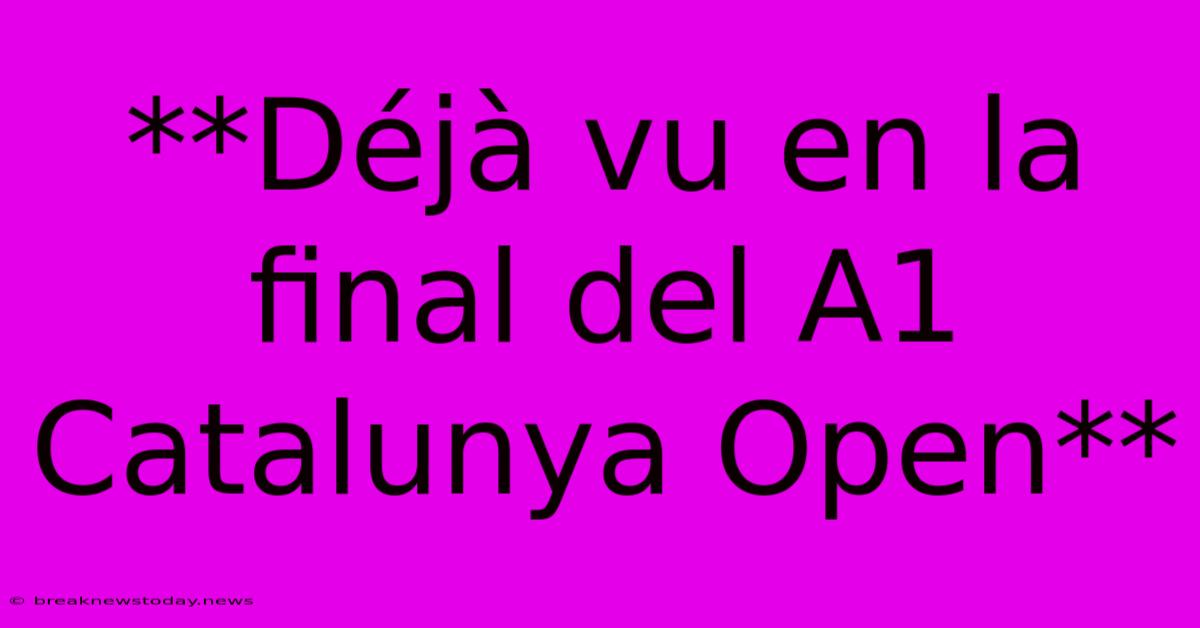 **Déjà Vu En La Final Del A1 Catalunya Open**