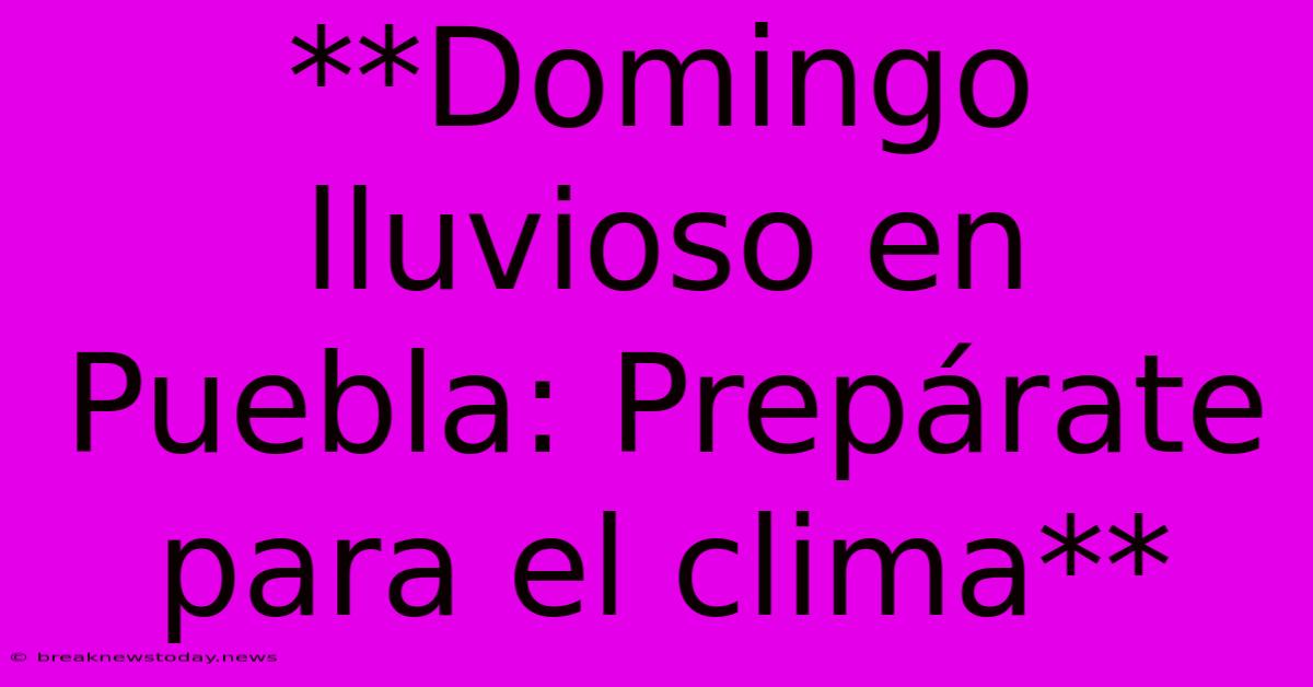 **Domingo Lluvioso En Puebla: Prepárate Para El Clima**