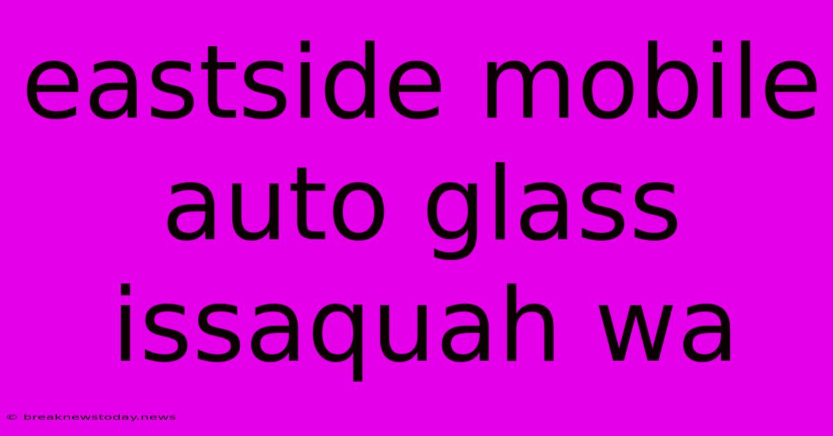 Eastside Mobile Auto Glass Issaquah Wa