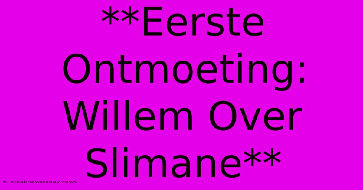 **Eerste Ontmoeting: Willem Over Slimane** 