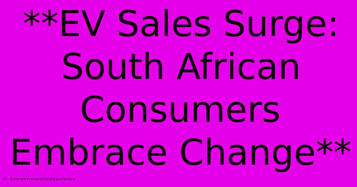 **EV Sales Surge: South African Consumers Embrace Change** 