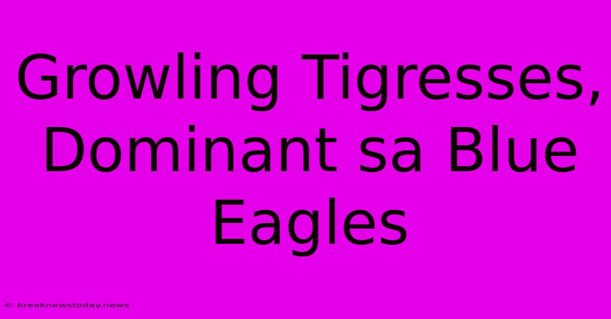 Growling Tigresses, Dominant Sa Blue Eagles