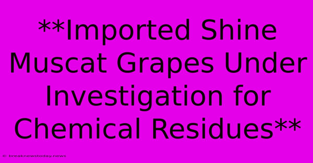 **Imported Shine Muscat Grapes Under Investigation For Chemical Residues**