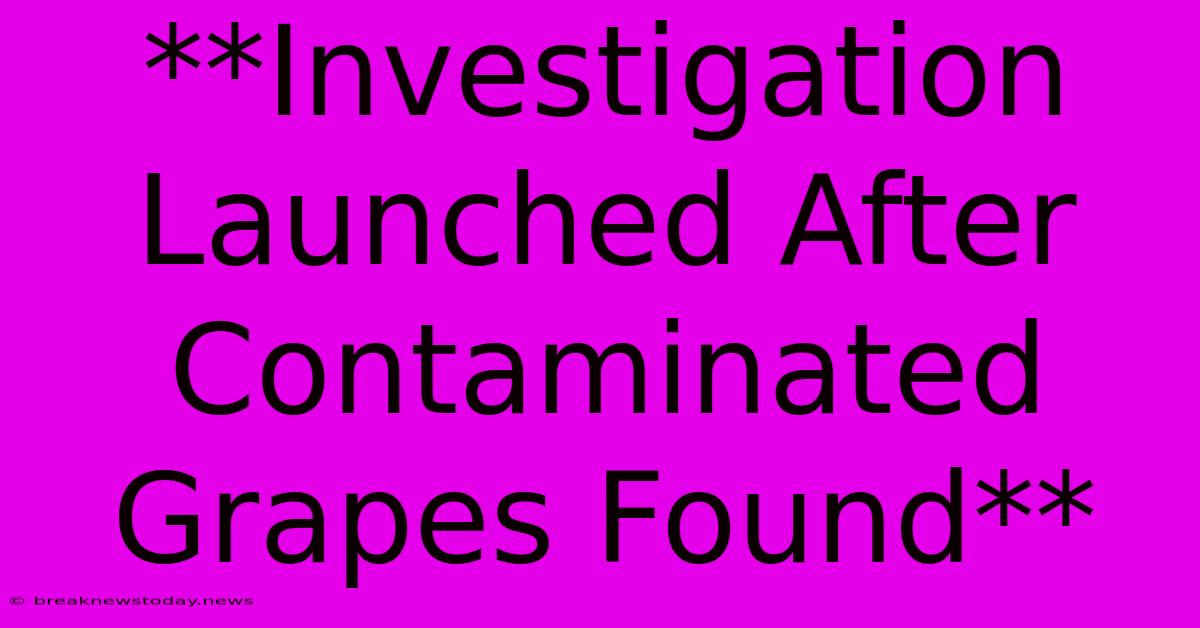 **Investigation Launched After Contaminated Grapes Found**