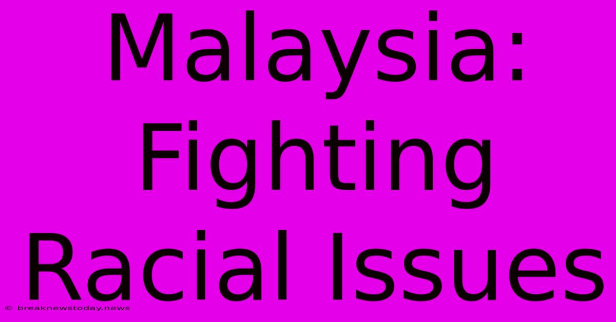 Malaysia: Fighting Racial Issues