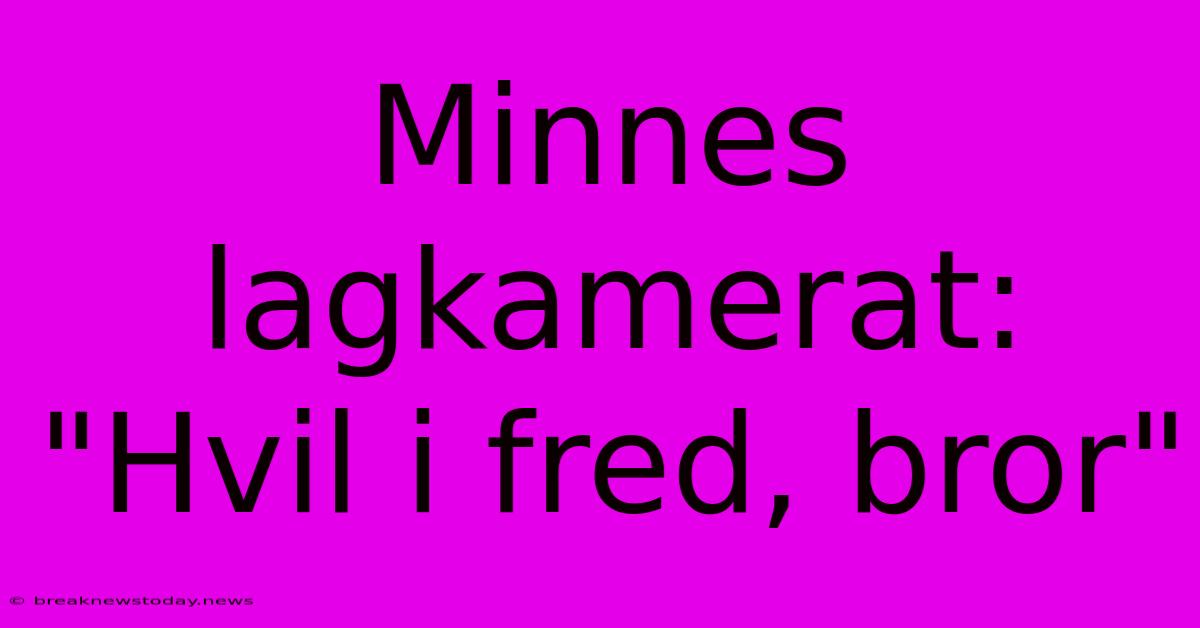 Minnes Lagkamerat: 