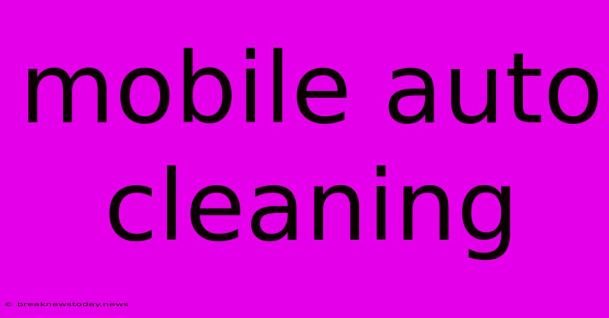 Mobile Auto Cleaning