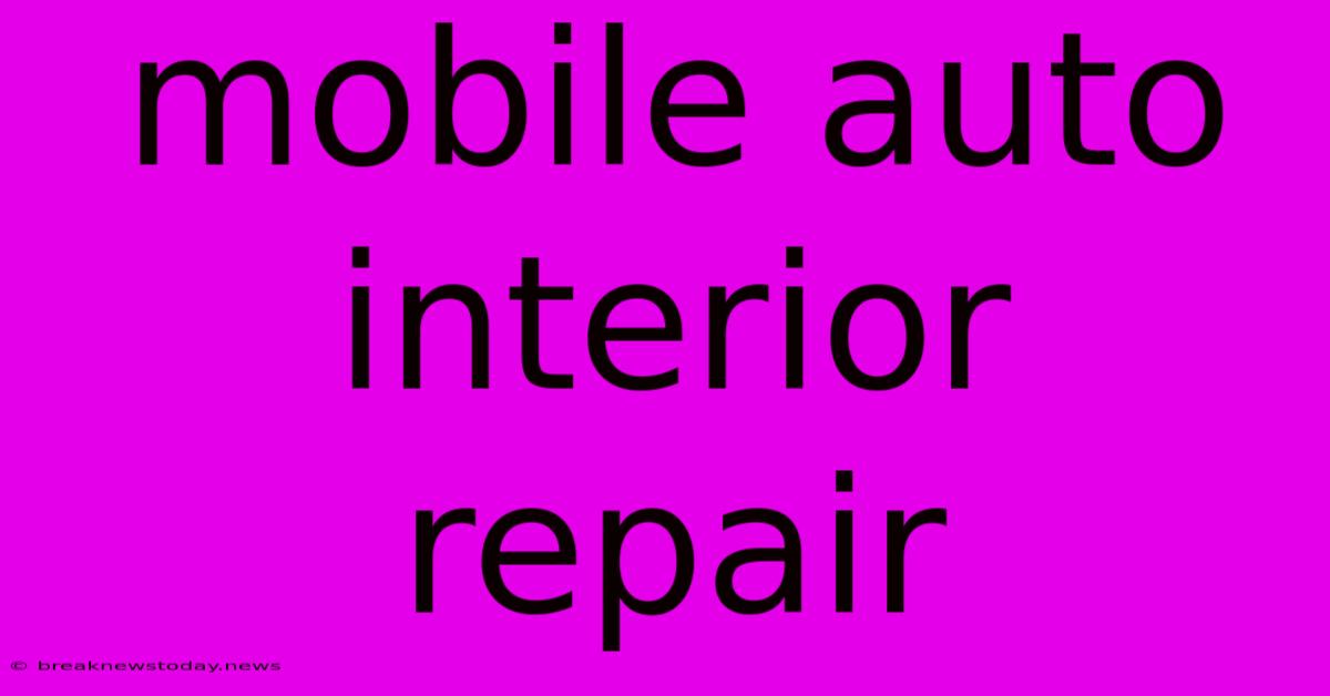 Mobile Auto Interior Repair