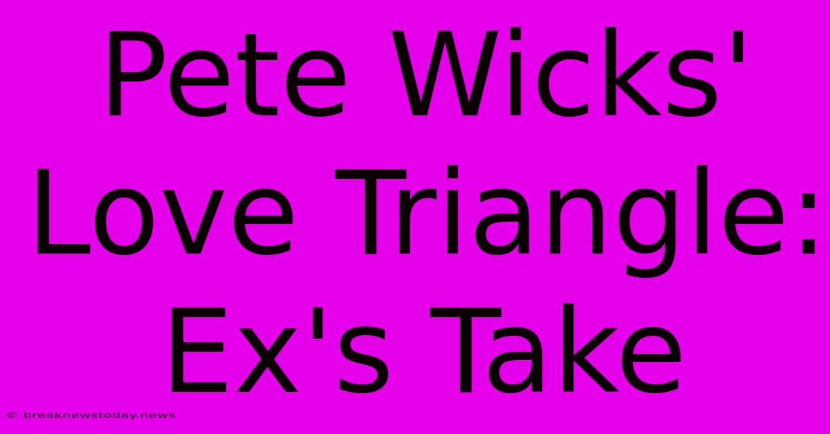 Pete Wicks' Love Triangle: Ex's Take