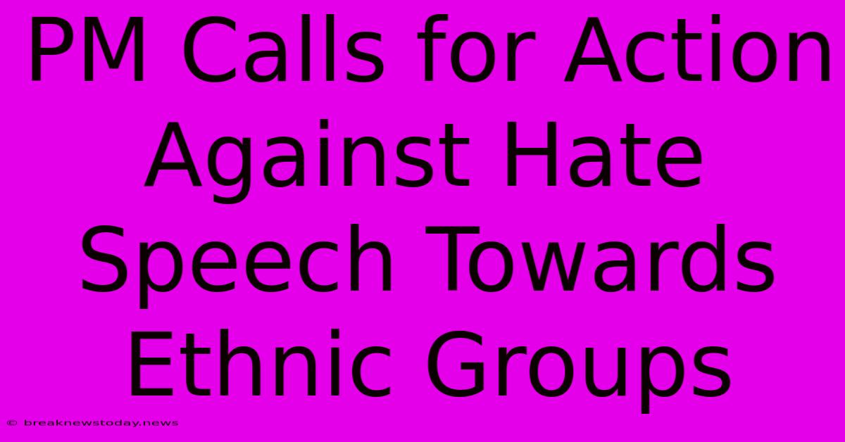 PM Calls For Action Against Hate Speech Towards Ethnic Groups