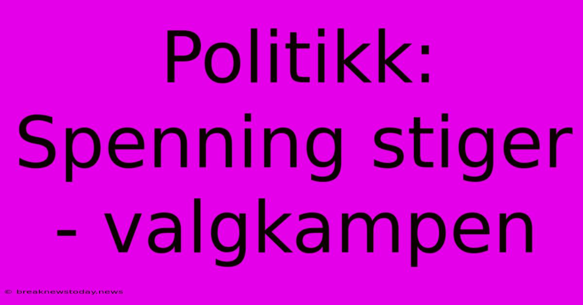 Politikk: Spenning Stiger - Valgkampen