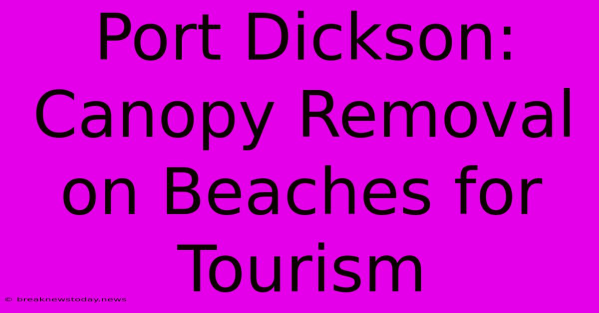 Port Dickson: Canopy Removal On Beaches For Tourism