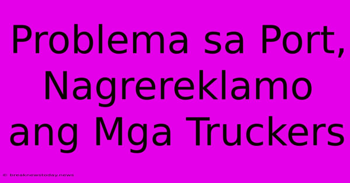 Problema Sa Port, Nagrereklamo Ang Mga Truckers