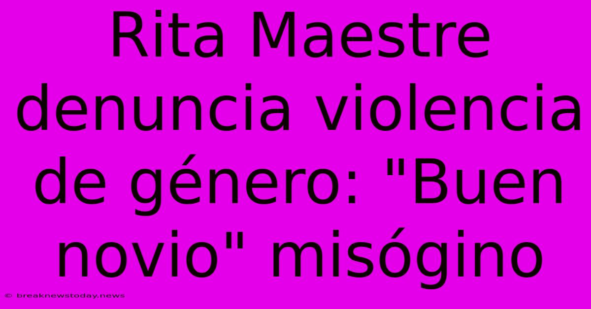 Rita Maestre Denuncia Violencia De Género: 