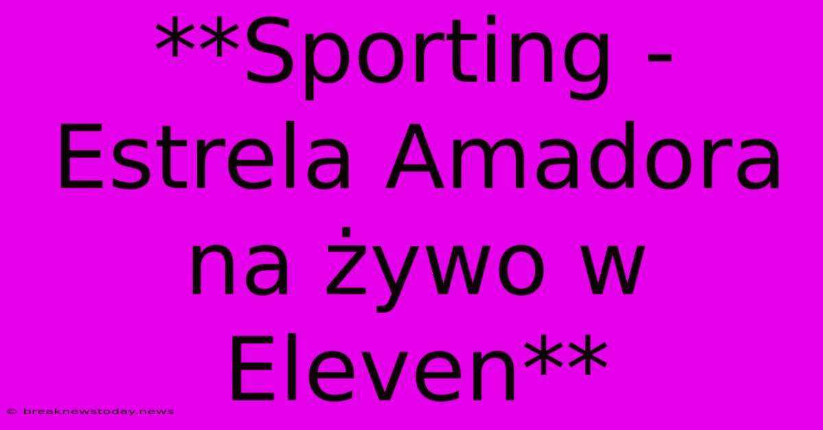 **Sporting - Estrela Amadora Na Żywo W Eleven** 