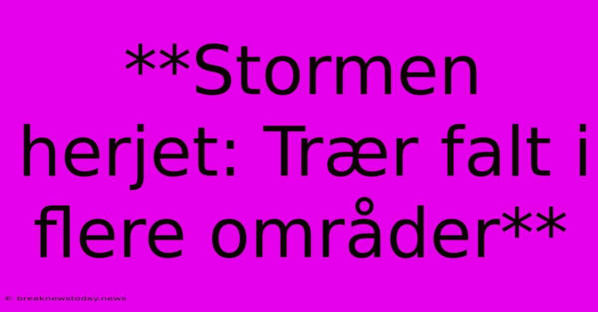 **Stormen Herjet: Trær Falt I Flere Områder** 