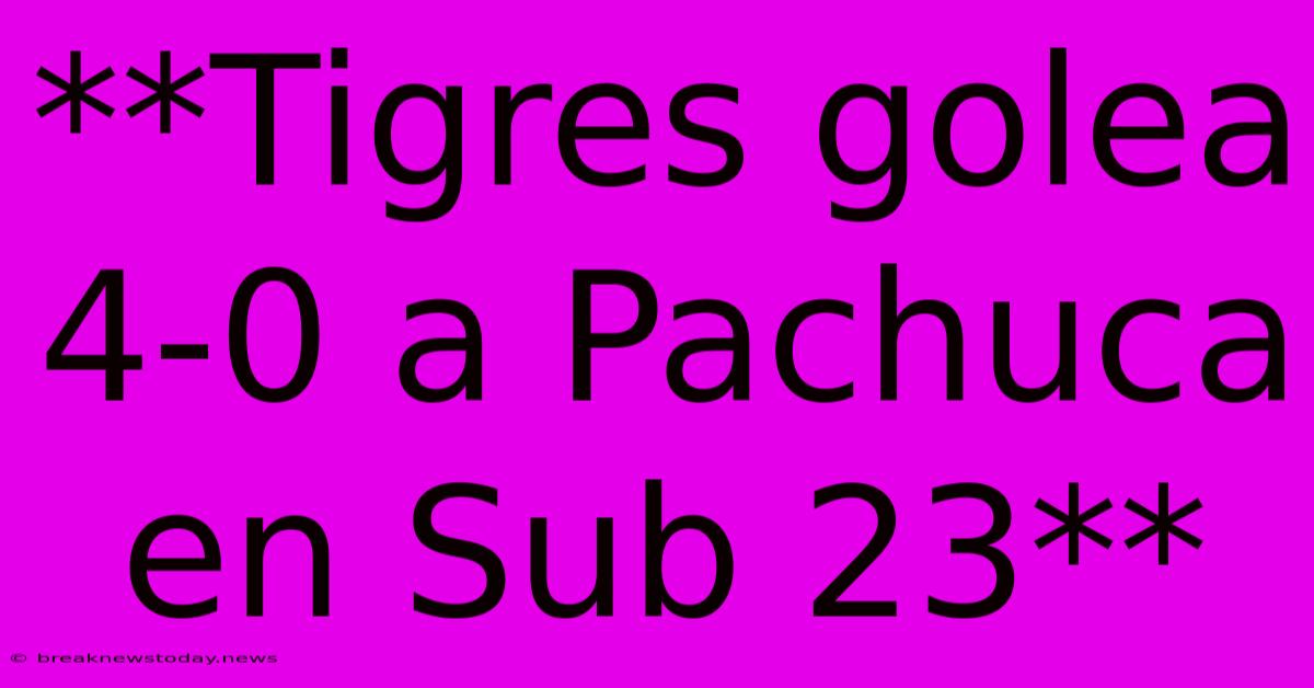 **Tigres Golea 4-0 A Pachuca En Sub 23**