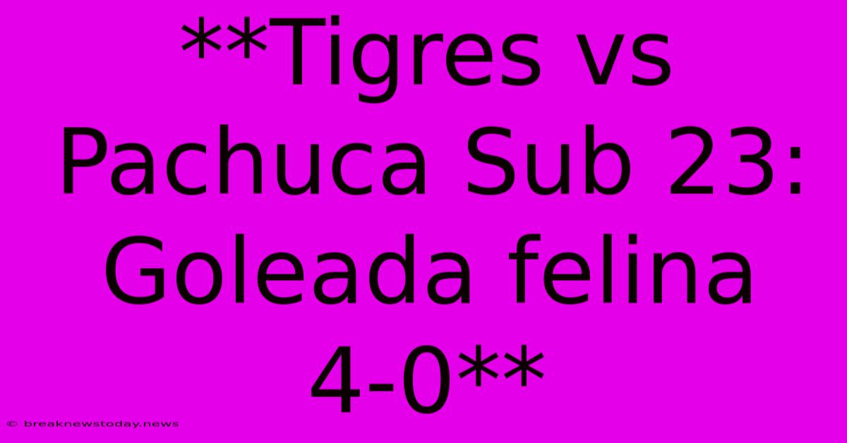 **Tigres Vs Pachuca Sub 23: Goleada Felina 4-0**