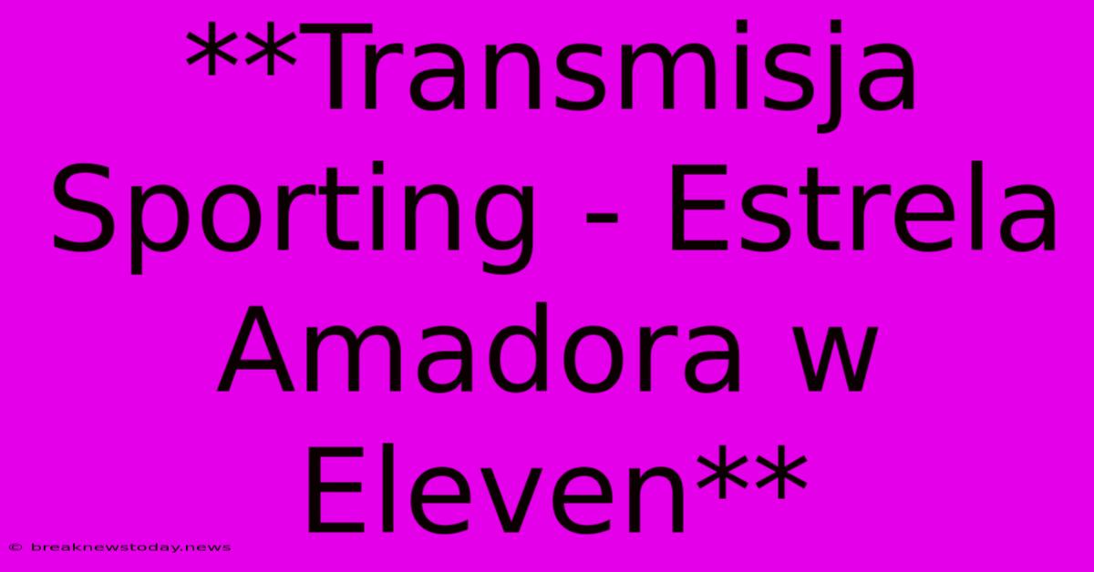 **Transmisja Sporting - Estrela Amadora W Eleven**