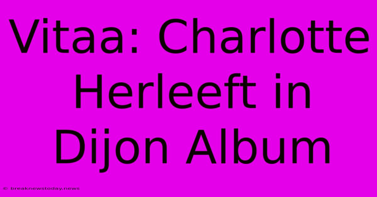 Vitaa: Charlotte Herleeft In Dijon Album 