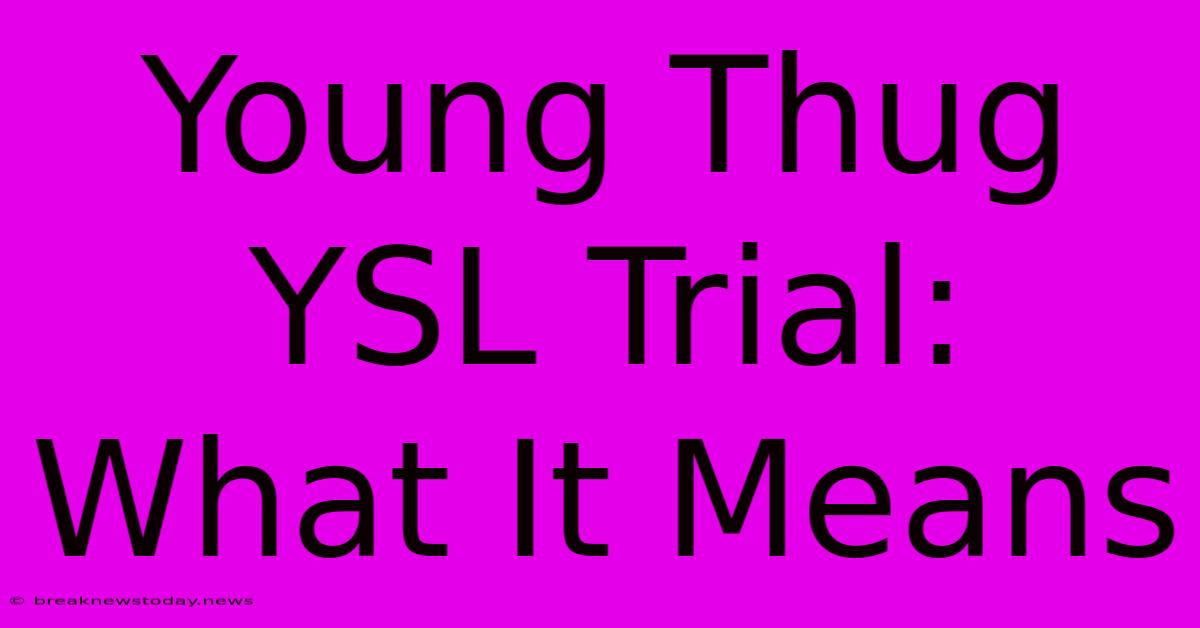 Young Thug YSL Trial: What It Means 