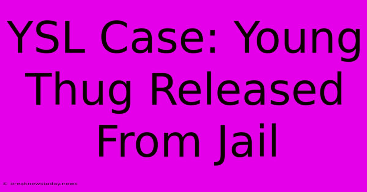 YSL Case: Young Thug Released From Jail